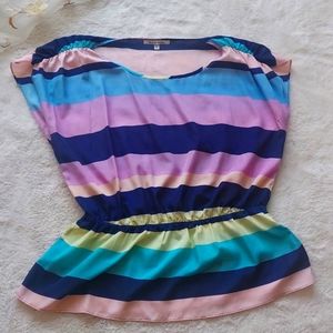 Summer multi color block top